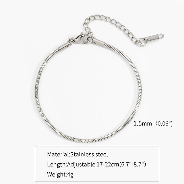 INS Simple Ins titanium aço marinheiro 18k Redonda de cobra redonda Chain Chain Bracelete de bracelete ajustável Moda de nicho de bracelete ajustável