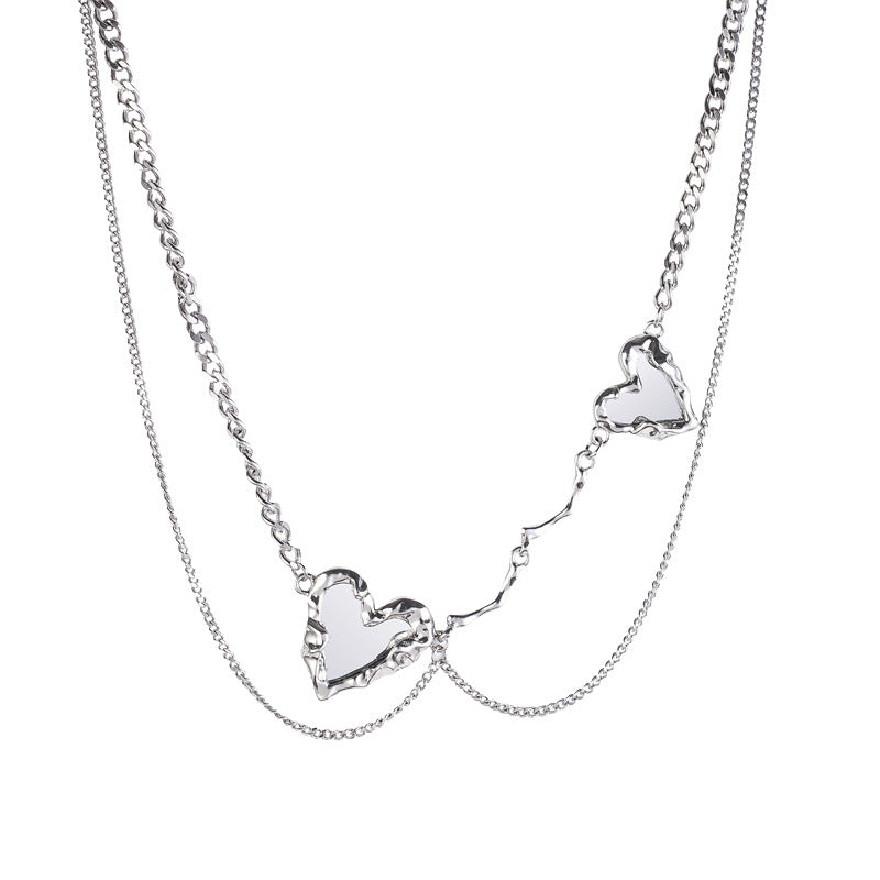 Sweet Cool Personality Mirror Love Necklace