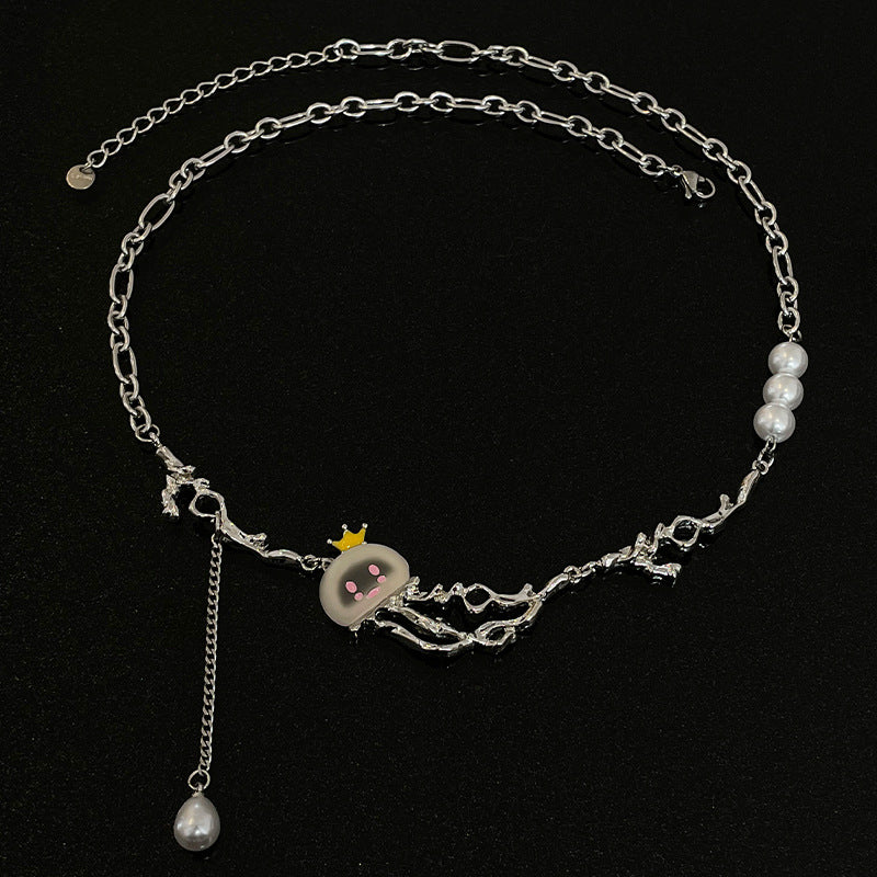 Special-interest Design Jellyfish Pearl Tassel Necklace