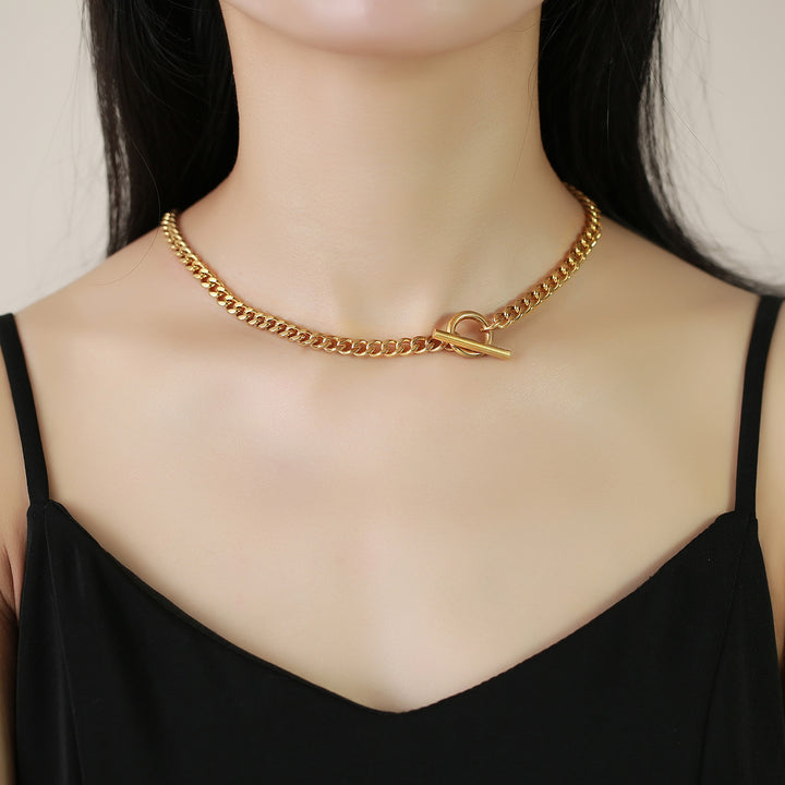 Rozsdamentes acél csiszoló lánc nyaklánc arany női csukló lánc
