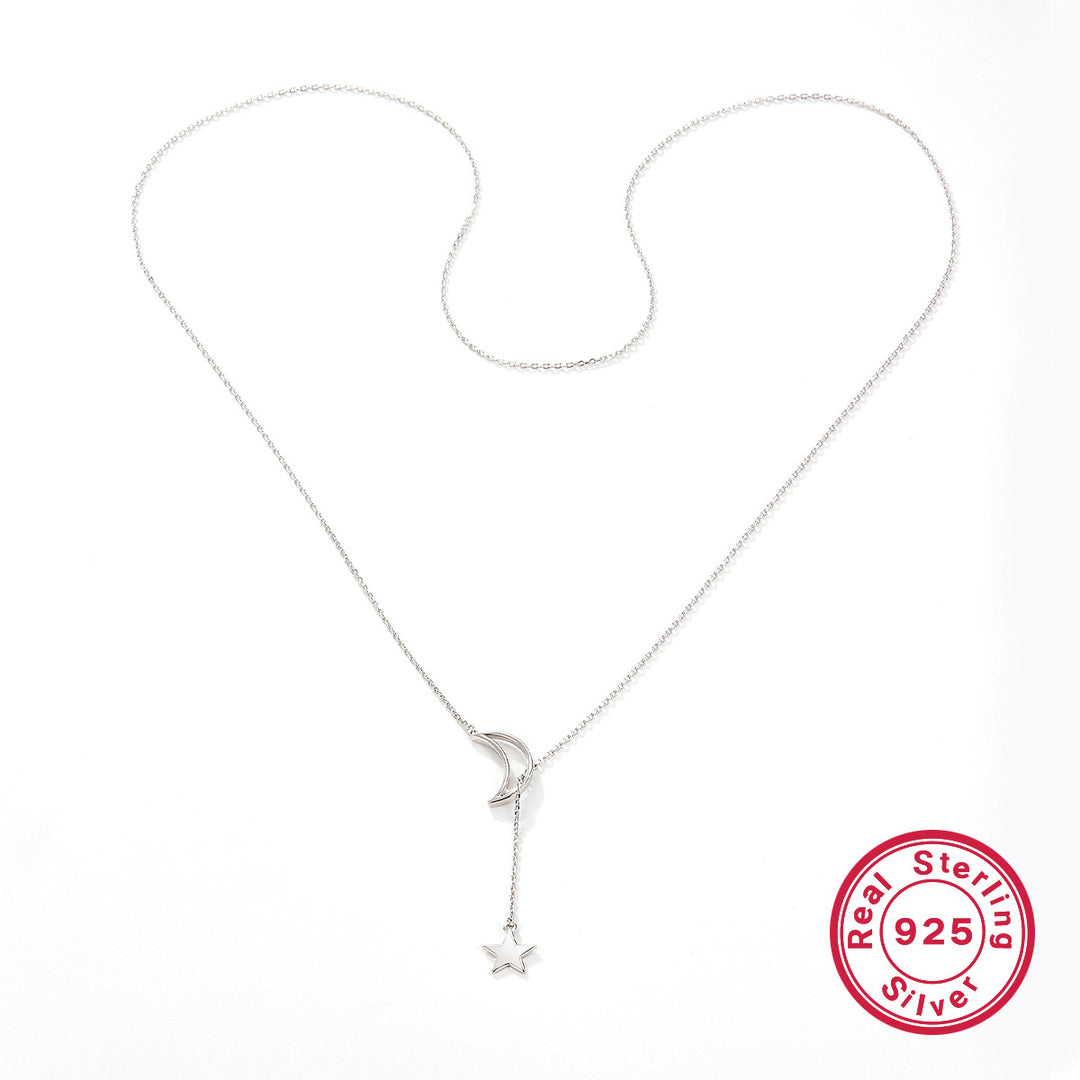 Star Moon Stretchable Adjustment S925 Silver Necklace