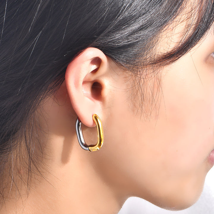 Boucles d'oreilles en acier inoxydable en U métalliques