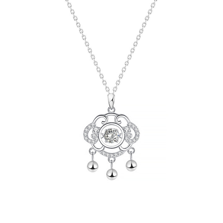 S925 Sterling Silver Lock of Safey und Glück Halskette weibliche Glockenschlüsselschkee Kette