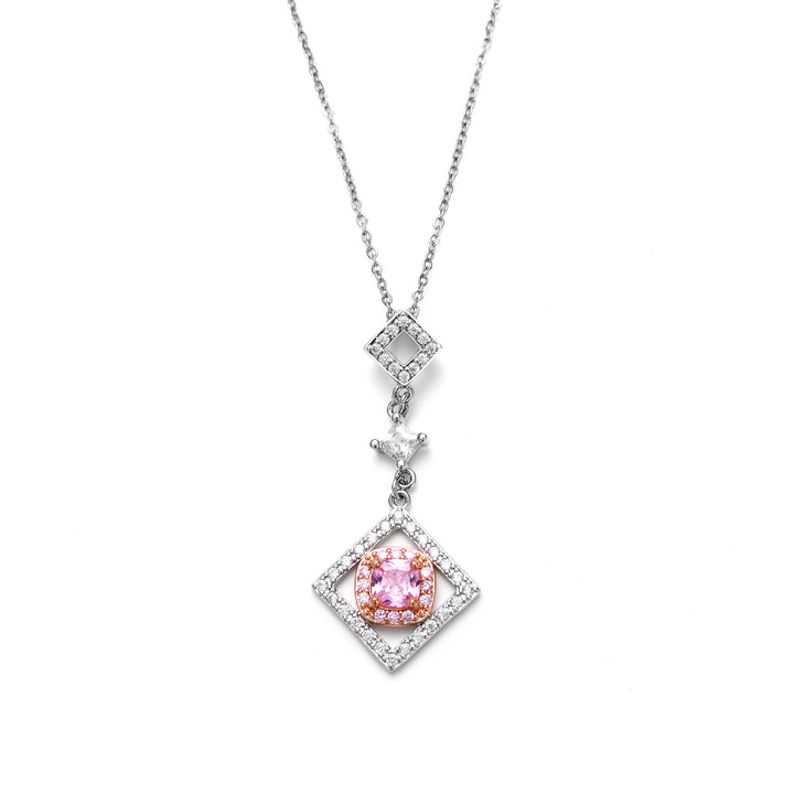 Квадратное алмазное подвесное ожерелье для женщин элегантно