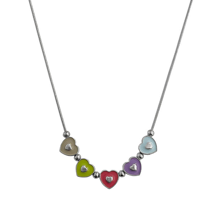 Colorful Oil Necklace Love Necklace Hot Girl Sweet Cool