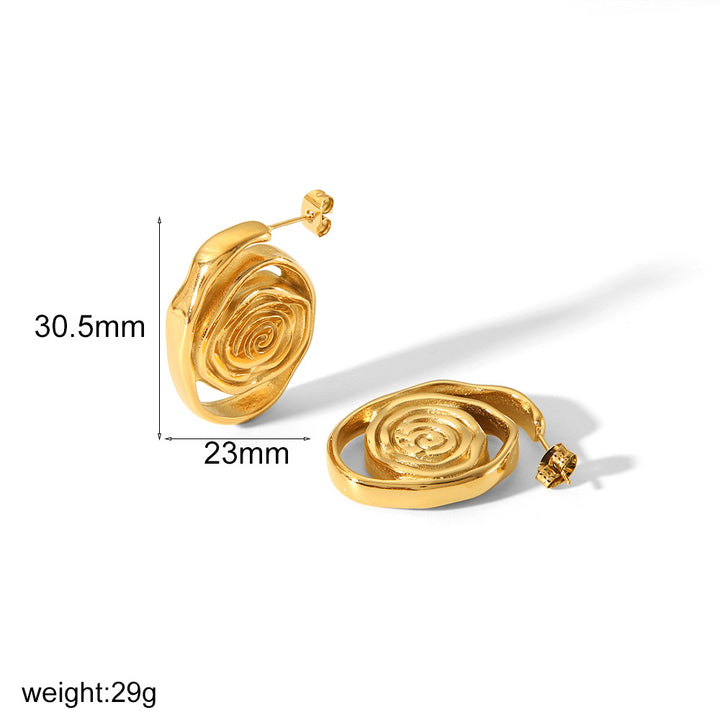 Exaggerated Design Spiral Stud Earrings Women's Stainless Steel
