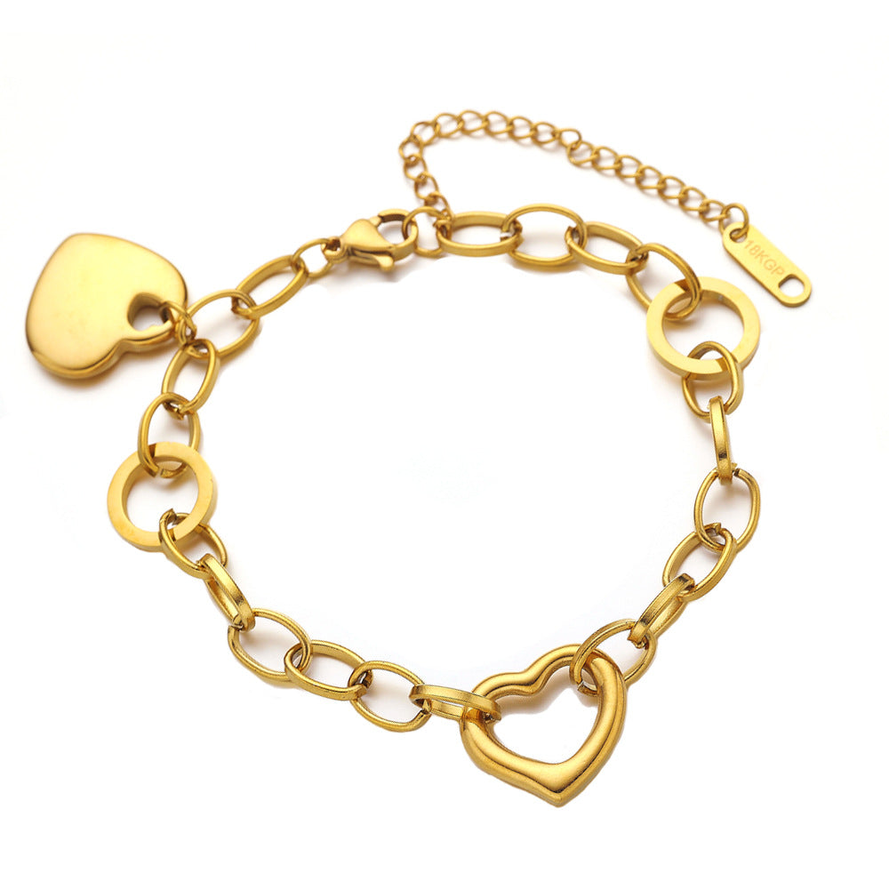 Bracelet de 18K en forma de corazón de oro