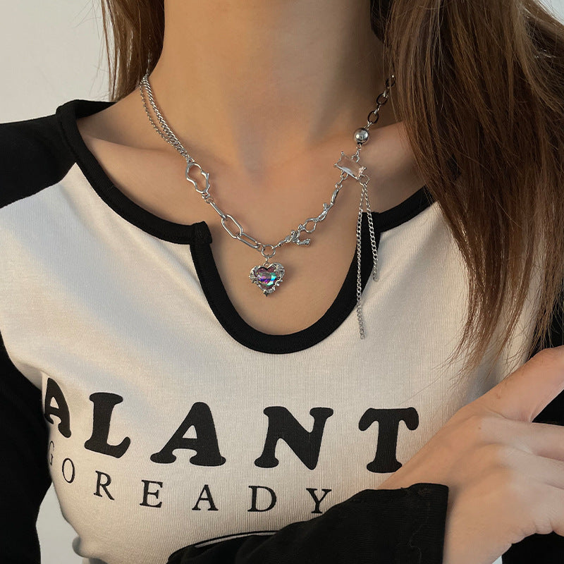 Couper coeur aimant collier