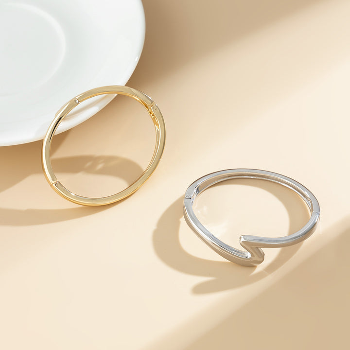 Design Curved Z-shaped Glossy Spring Bracelet