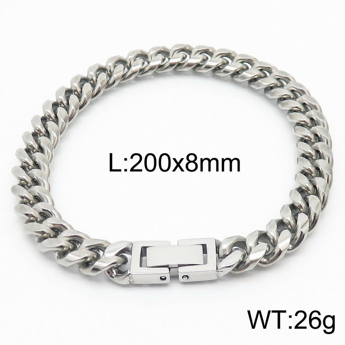 Cuban Link Chain Trimming Chain Jewelry Buckle Titanium Steel Armbånd