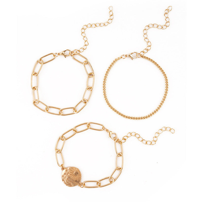 Sun XINGX Chunky Chain Necklace Three-piece Set For Women