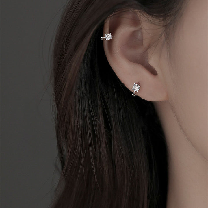 Small And Simple Zircon Stud Earrings Women's Design Sense