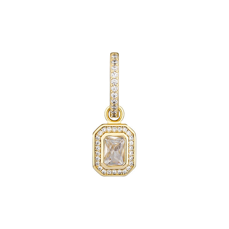 Minimalist And Versatile Women's Square Zircon Earrings