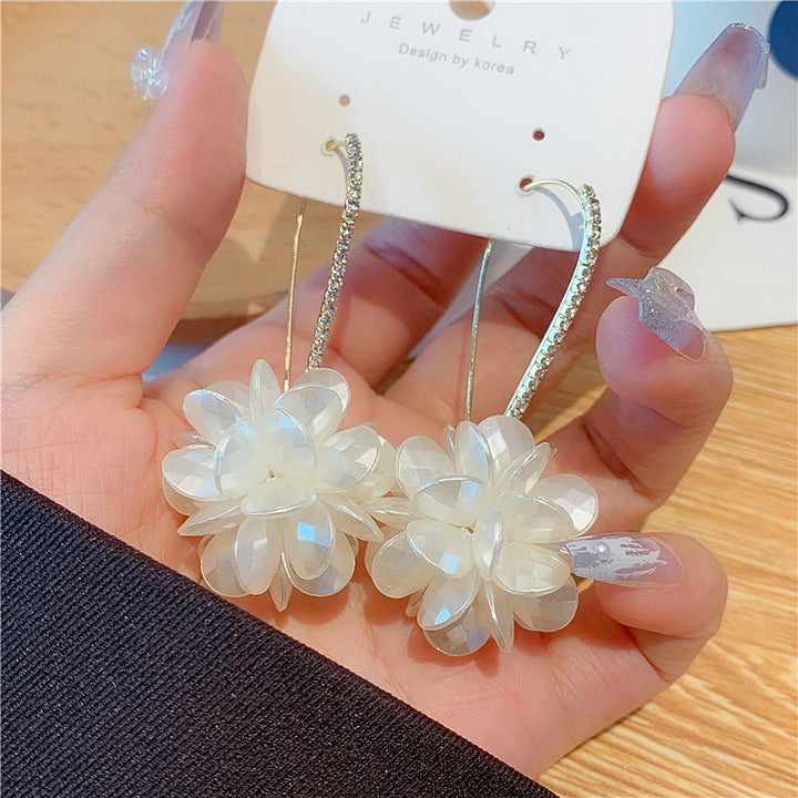 Retro Diamonds Flowers Cercei de cârlig pentru urechi