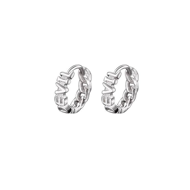 Sterling Silver Devil English Chain Earrings For Men