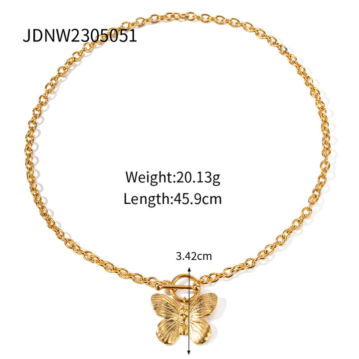 Fashion de alto grado Oro chapado en oro plateado Light Luxury Minority Butterfly Collar