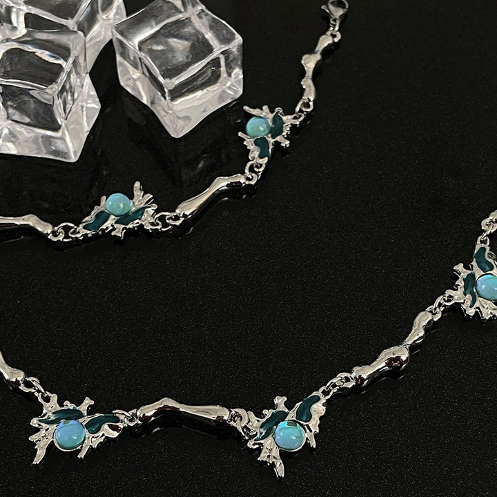 Blue Sea Moonlight Star Irregular Necklace