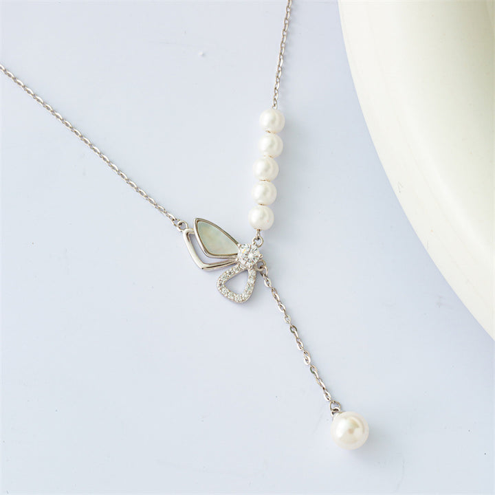 925 Collier de nœud de perle de la mode en argent sterling