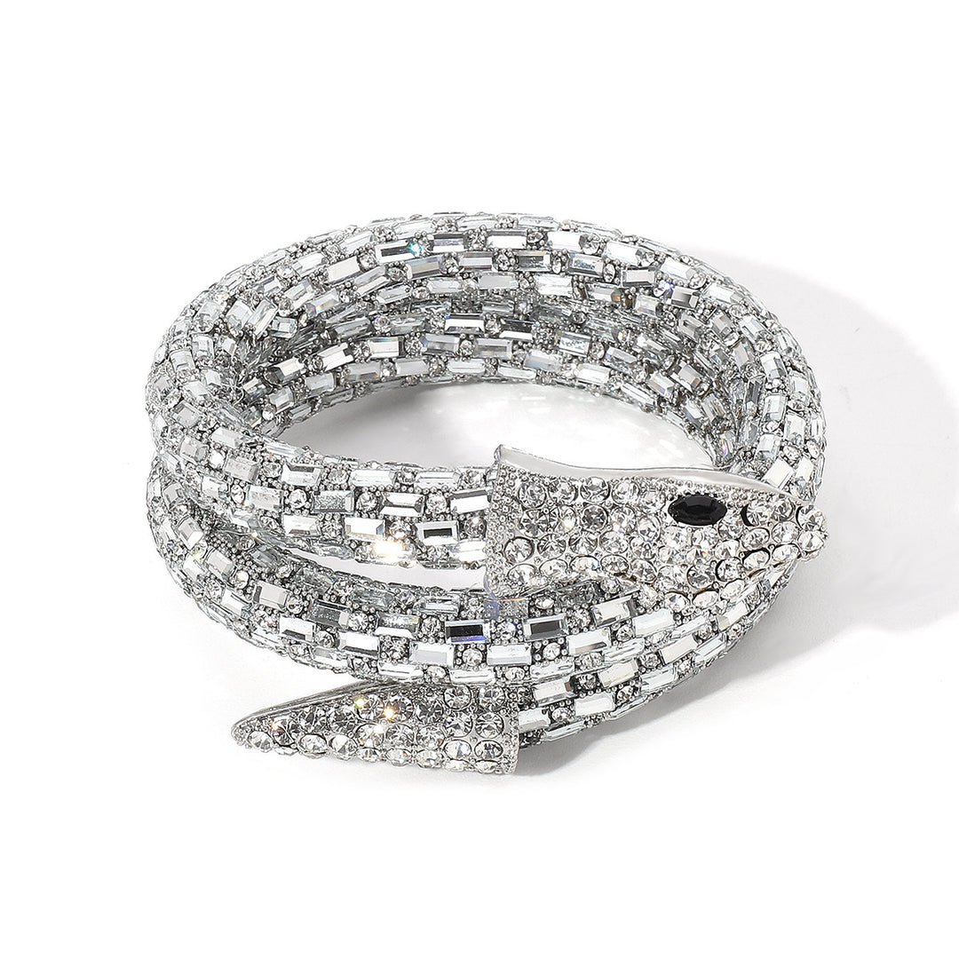 Splendide bracelet de mode en forme de serpent en diamant créatif