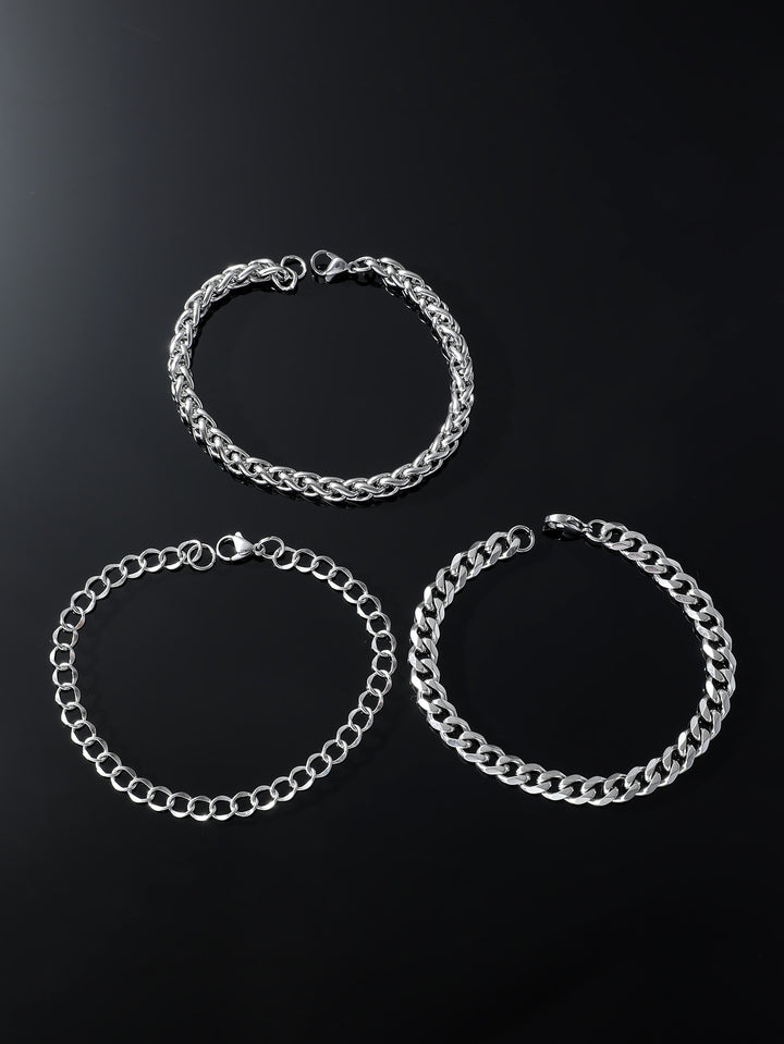 Bracelet trois pièces de tournesol en acier inoxydable simple