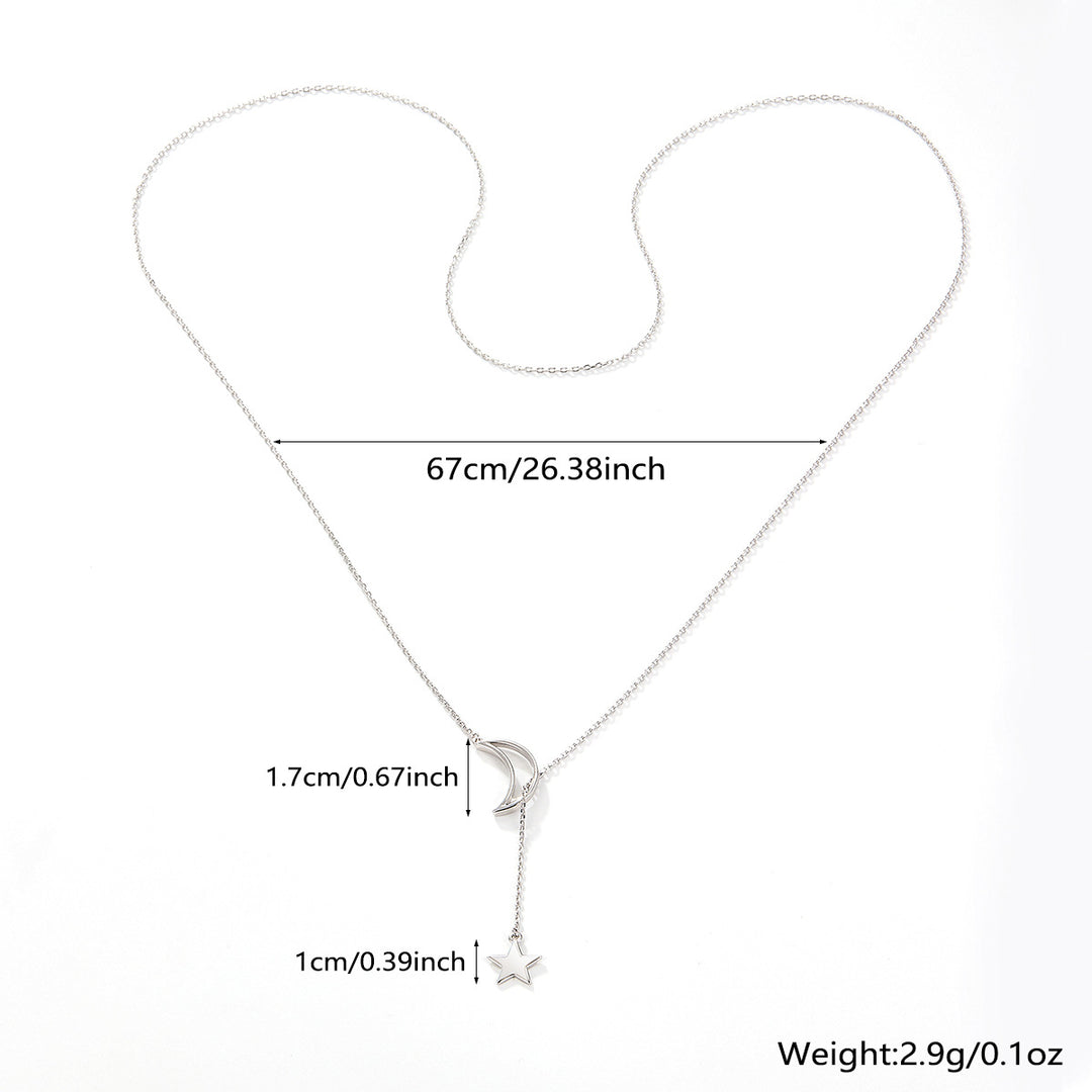 Sternmond Stretchierbare Einstellung S925 Silber Halskette