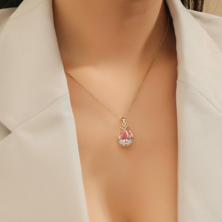 Mode Special Interest Cross Flower Pearl Pendell Halskette für Frauen