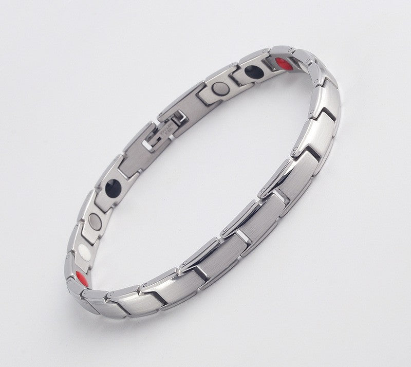 Bracelet simple en acier inoxydable biseauté pour femmes