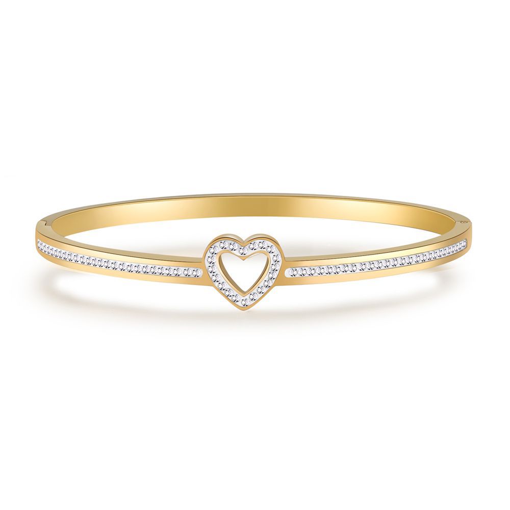 Bracelet d'amour diamant en acier en acier en titane pour femmes
