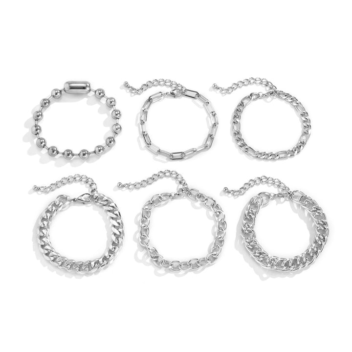 Übertriebene runde Perlen Metallketten-Mehrschicht-Armband