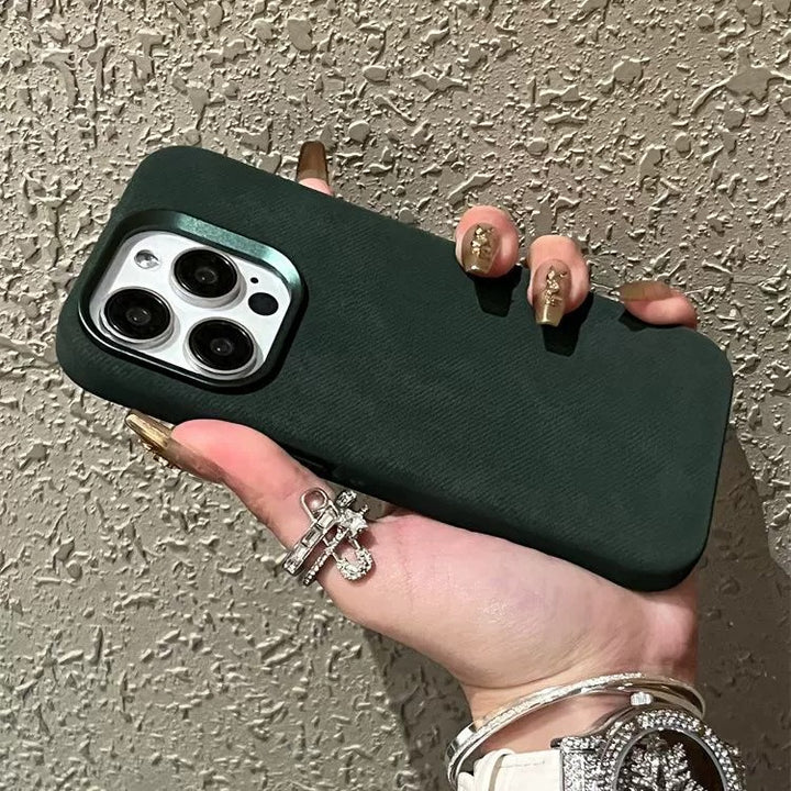 Flannel Magnetic Suction Leather Drop-resistant Phone Case