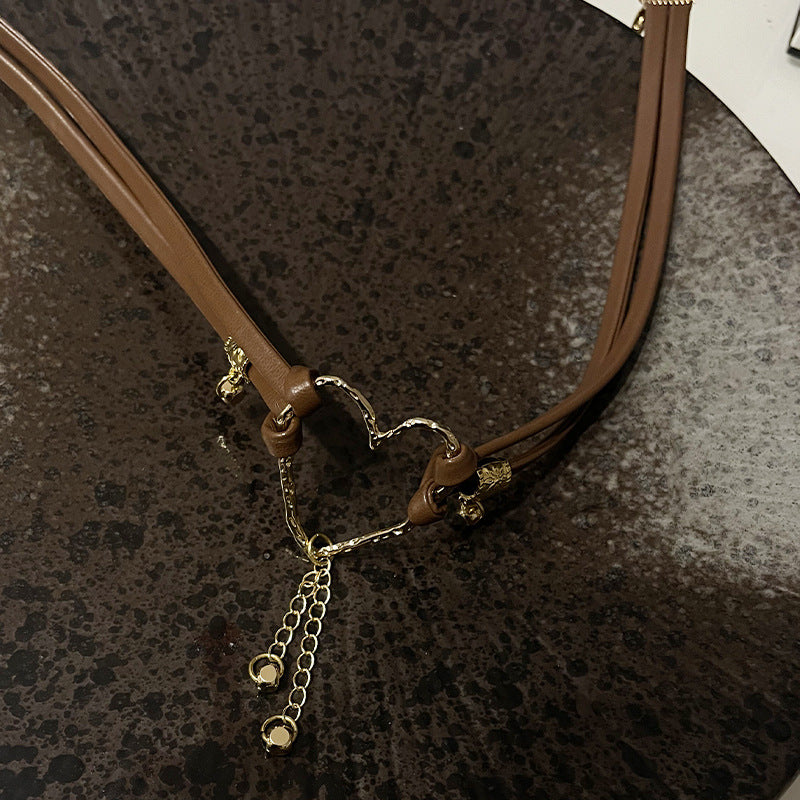 Maillard Hollow Heart Tassel Necklace