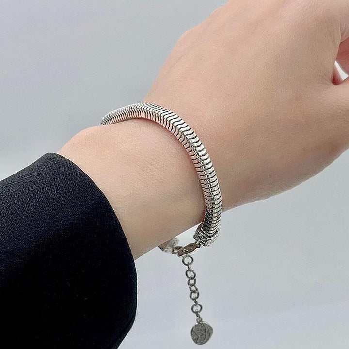 Bracelet de chaîne de serpent carré géométrique Bracelet pour femmes rétro