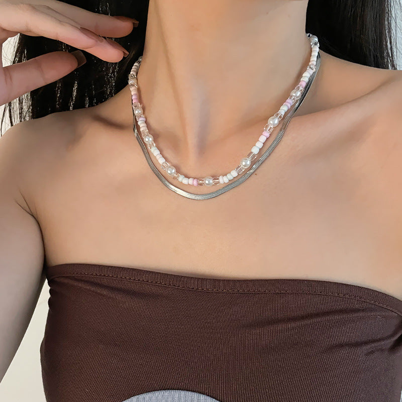 Collana colorata di perline per perline da donna
