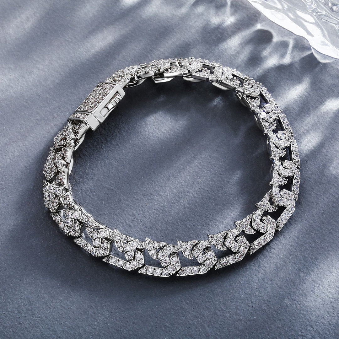 Collares de hip hop de cadena de enlace cubano de diamante de 10 mm de 10 mm