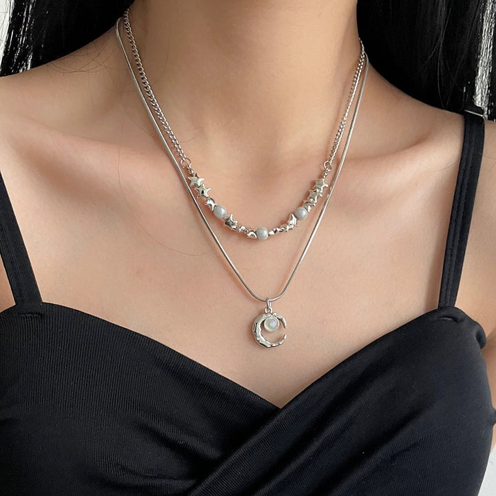 Collier jumeau des étoiles de lune