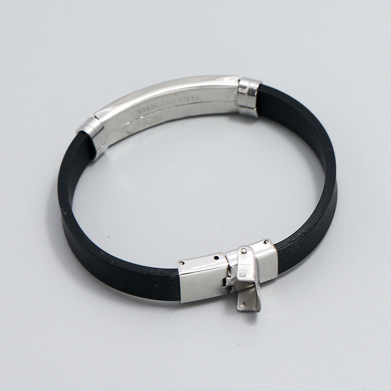 Men's Fashion Casual Stainless Steel Cross Shelf Bracelet