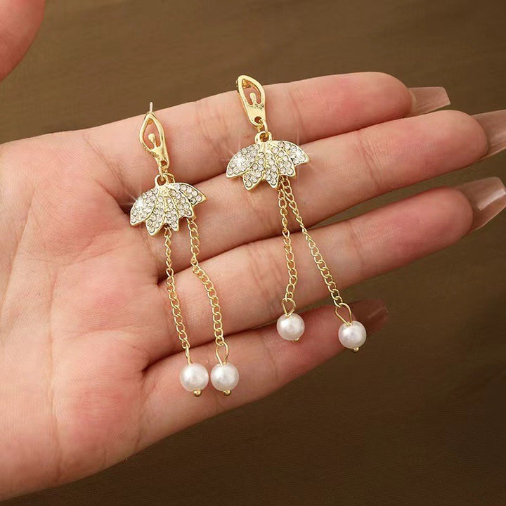 Pendientes para mujeres de ballet Pearl Long Pearl