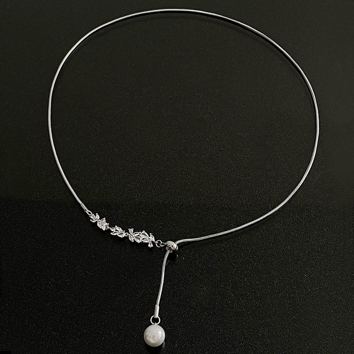 High-grade Wheat Zircon Pearl Tassel Necklace