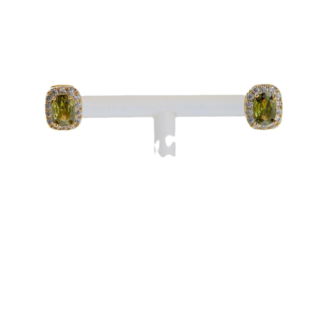 Olive Green Gemstone Earrings Female Niche