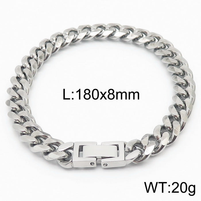 Cuban Link Chain Trimming Chain Jewelry Buckle Titanium Steel Bracelet