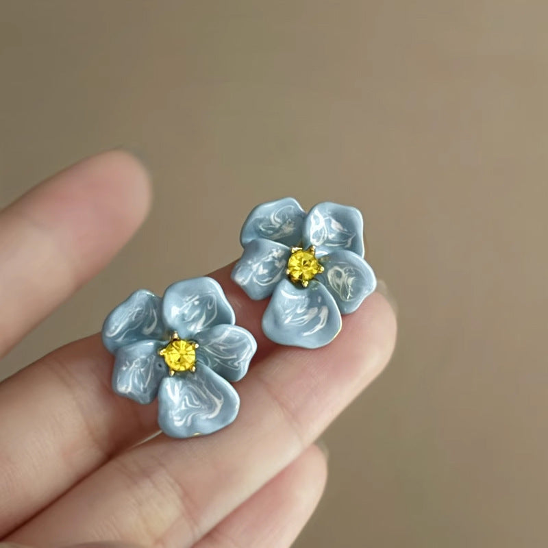 Retro tropfverglastte Blumengelbe Diamantohrstolzen Nische