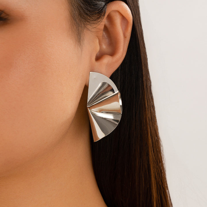 Geometrisk trendig kvinnlig oregelbunden örhängen dubbelskikt