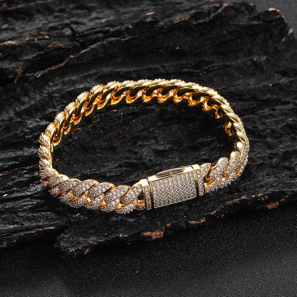 Brand de moda Hip Hop 18K Gold Zircon Bracelet