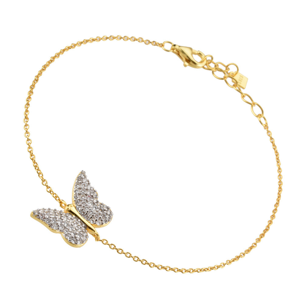 S925 Sterling Silber Bee Butterfly Armband