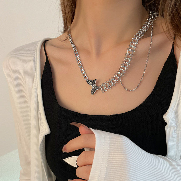 Sweet Cool Dark Personality Butterfly Necklace