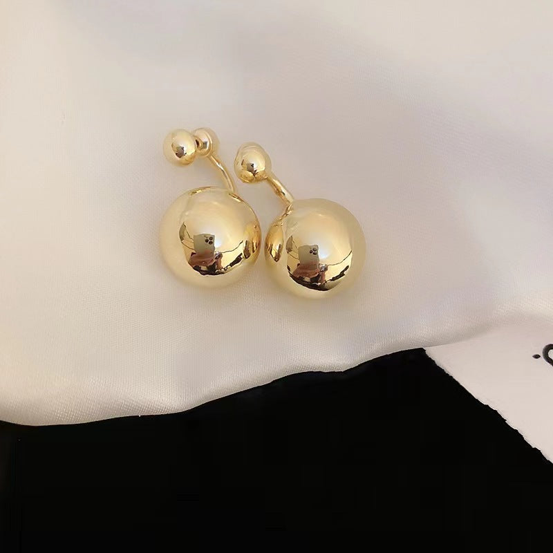 Women's Fashion Round Beads Metallic Personalized Earrings
