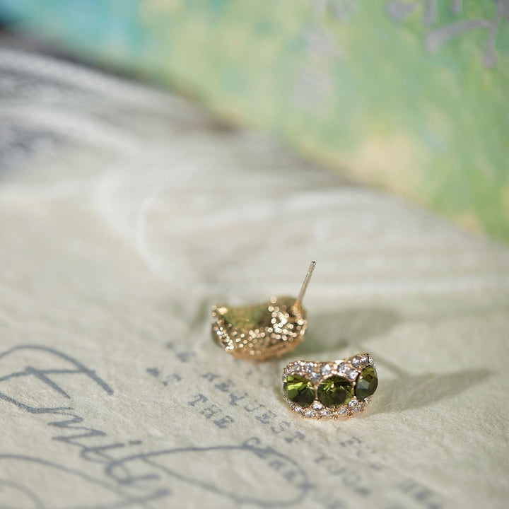 Boucles d'oreilles rétro exquises en zircon vert olive zircon