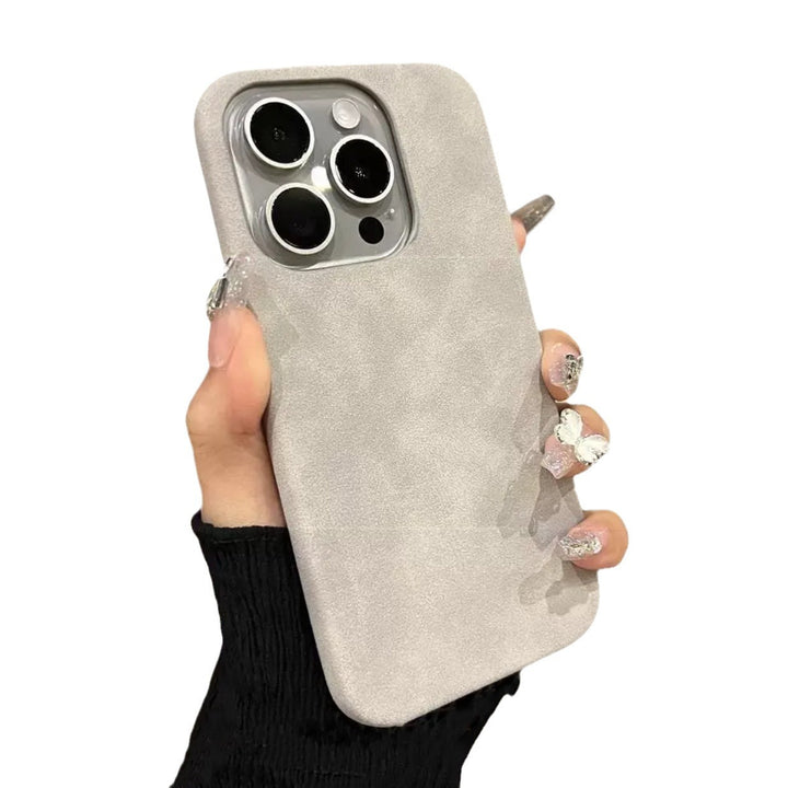 New High-grade Solid Color Suede Phone Case