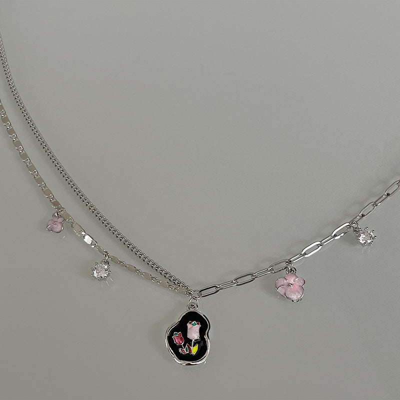 Spezielles Zinsdesign farbenfrohe Blumenhänger Halskette