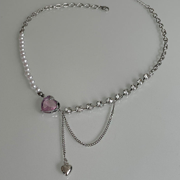 Colier de perle din mai multe părți în formă de inimă Design de vară avansat